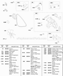 Water Pump Fan Vee Belt InletOutlet Housings Diagram and Parts List for 584447-0205-E2  Briggs and Stratton Engine